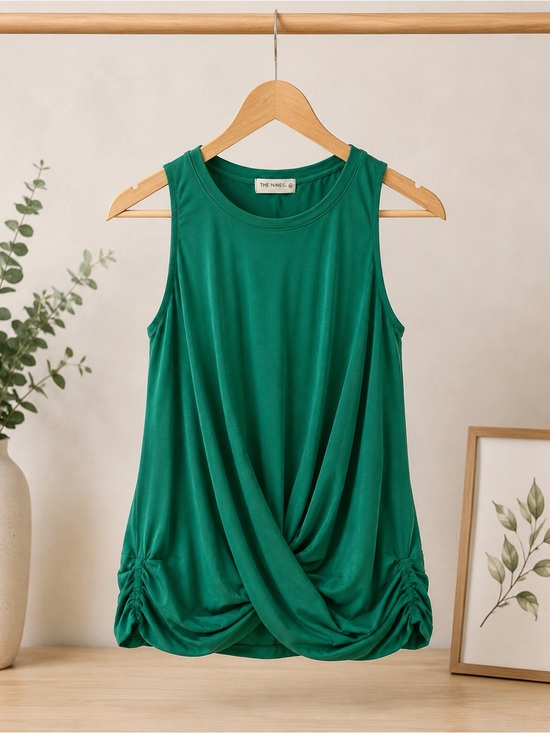 The Nines Tops - The Nines Gathered Front Tie Tank